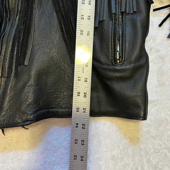 Highway One Leather Fringe Jacket M Retro Western Festival Biker - Picture 12 of 16